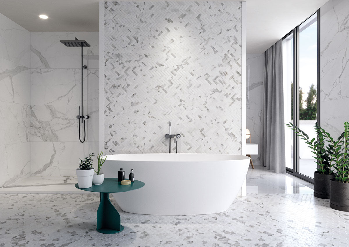 Happy Floors Statuario Luxe Tile in White, #sku_8309-C, #sku_8313-C, #sku_8312-C, #sku_8319-C, #sku_8318-C, #sku_8317-C, #sku_8316-C, #sku_8315-C, #sku_8311-C, #sku_8314-C, #sku_8310-C